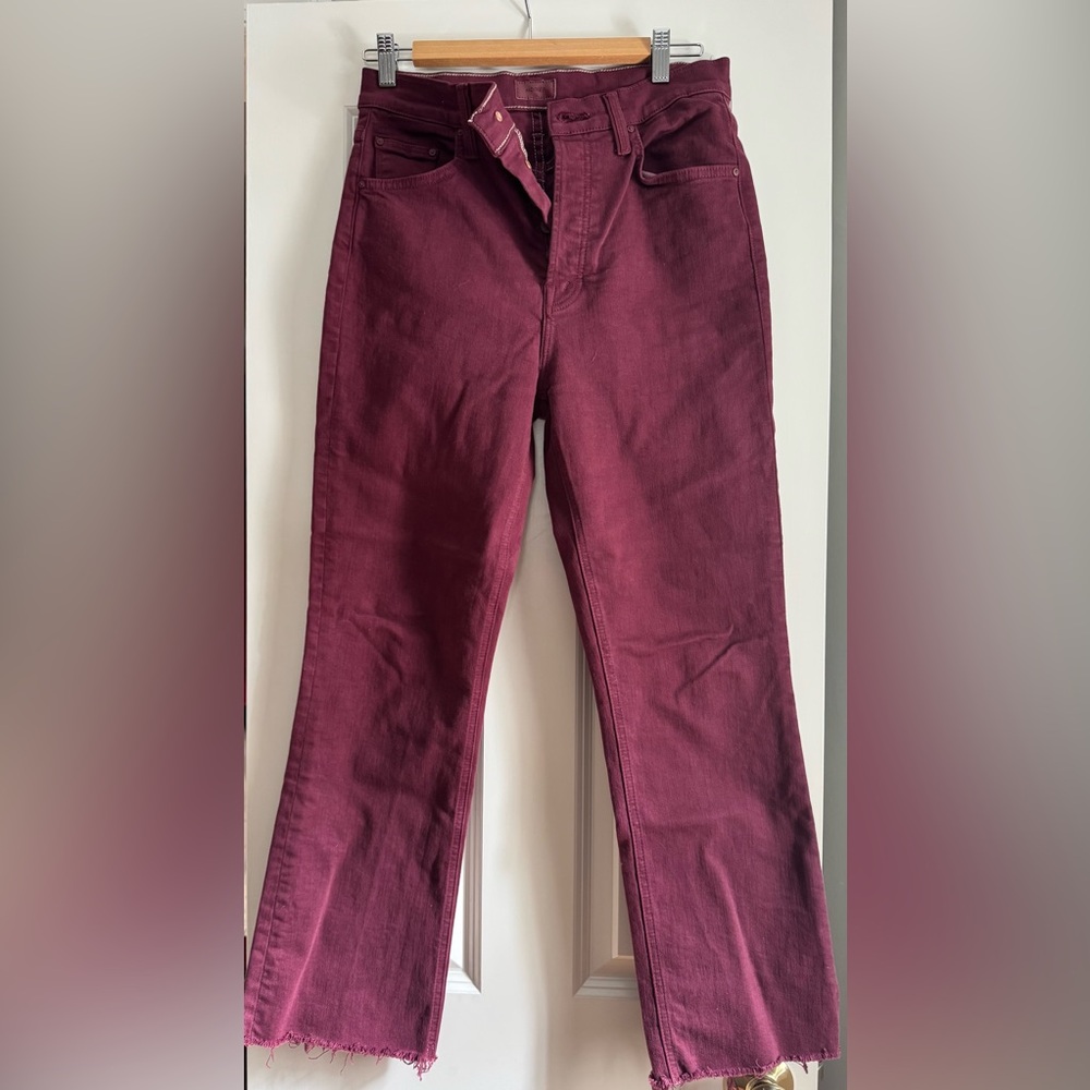 MOTHER Straight Leg Jeans in Deep Wine